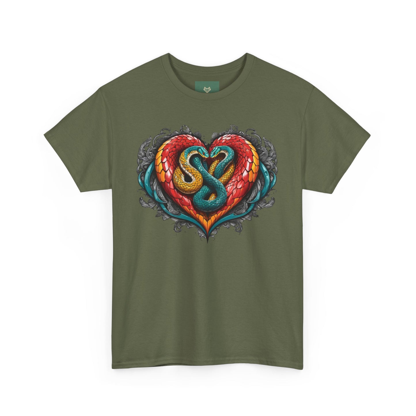 Tee Tribal Snake Heart Print Unisex T-shirt