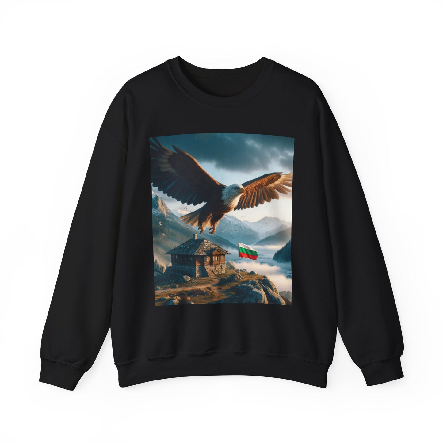 Majestic Eagle and Mountain Scene Unisex Crewneck Sweatshirt