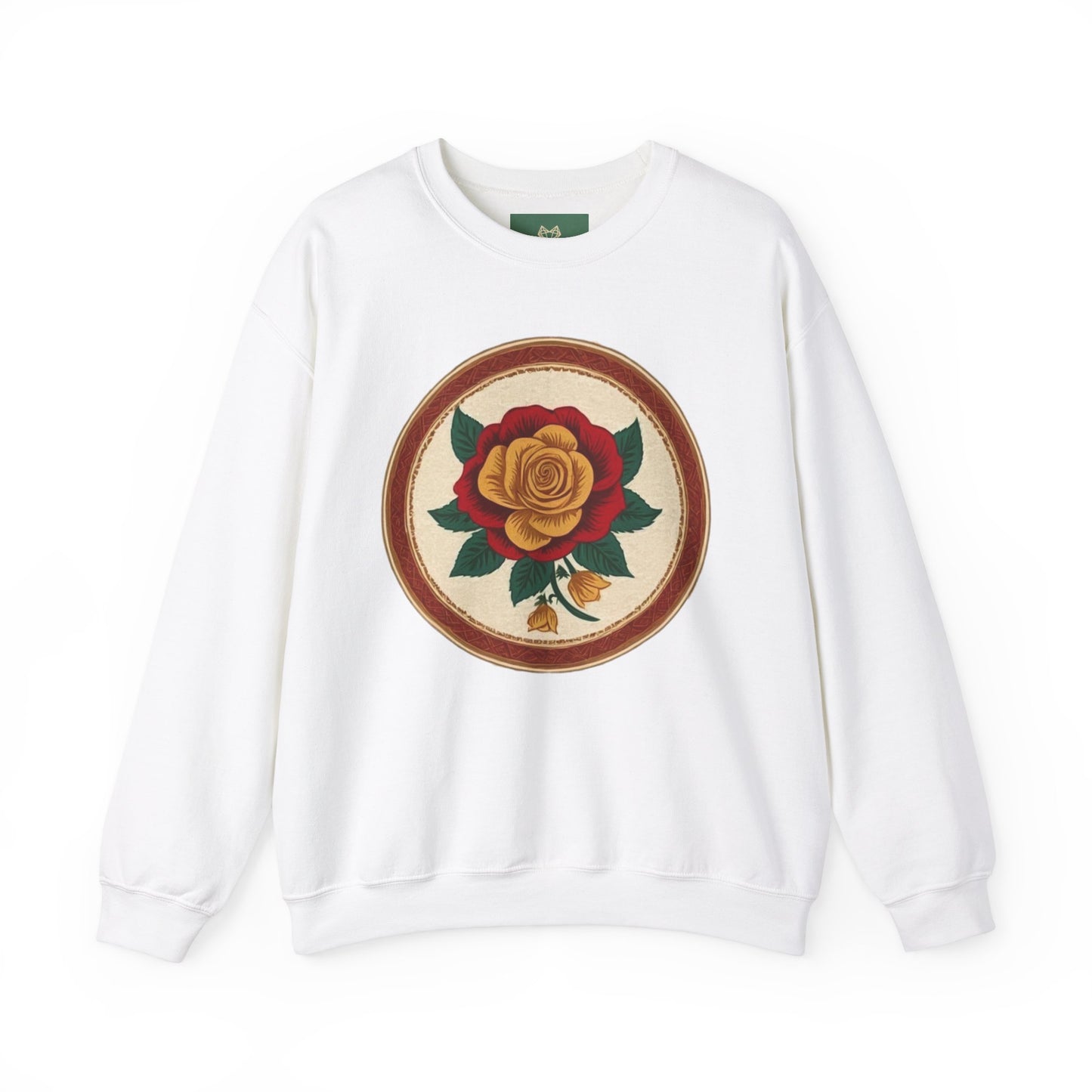 Vintage Floral Rose Crewneck Sweatshirt - Unisex Heavy Blend