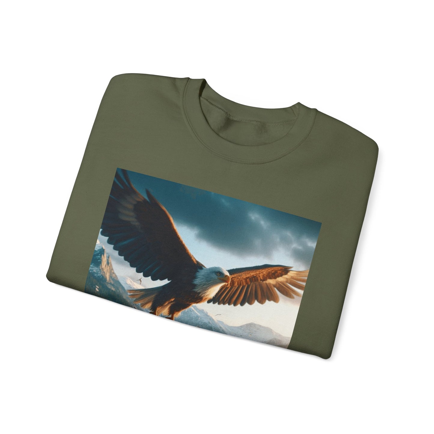 Majestic Eagle and Mountain Scene Unisex Crewneck Sweatshirt