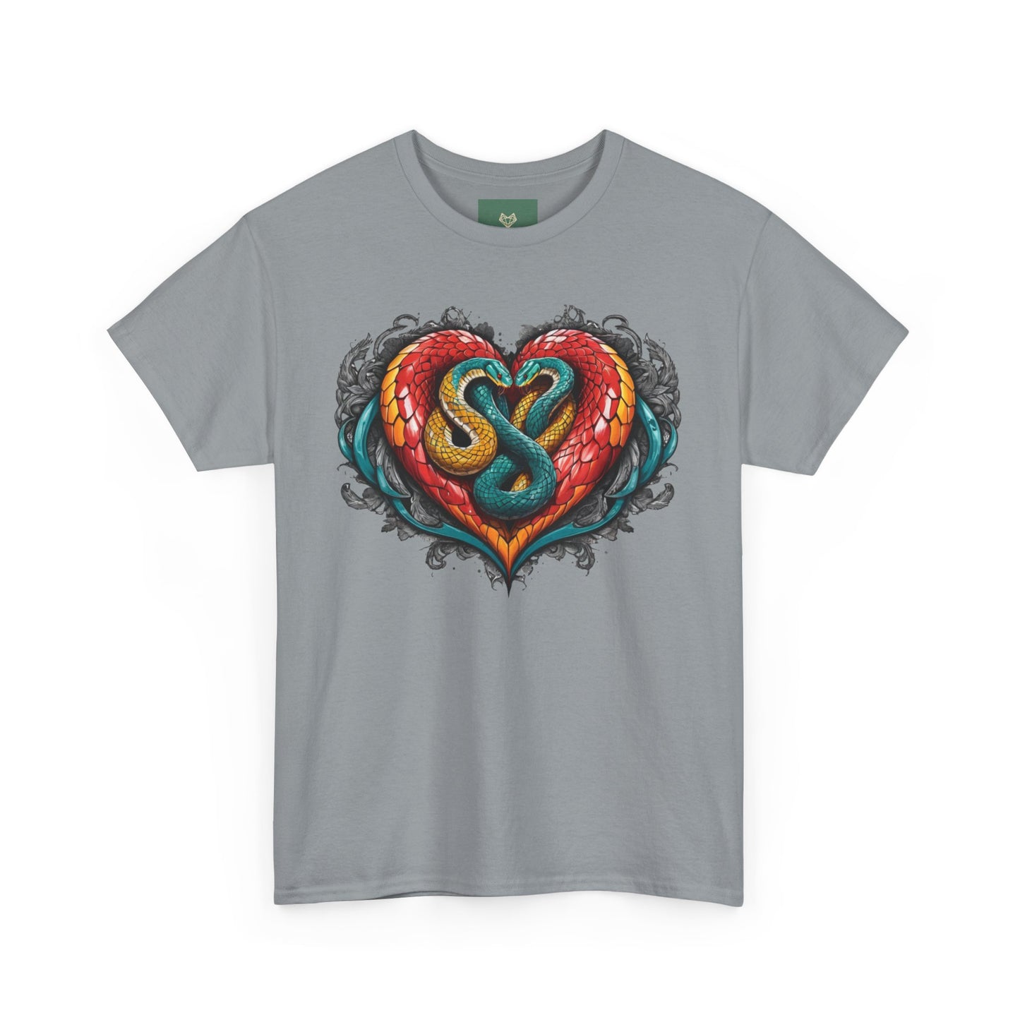 Tee Tribal Snake Heart Print Unisex T-shirt