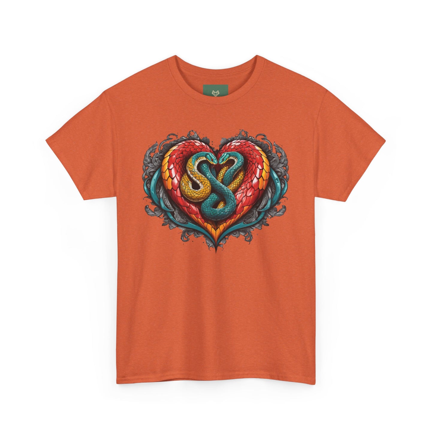 Tee Tribal Snake Heart Print Unisex T-shirt