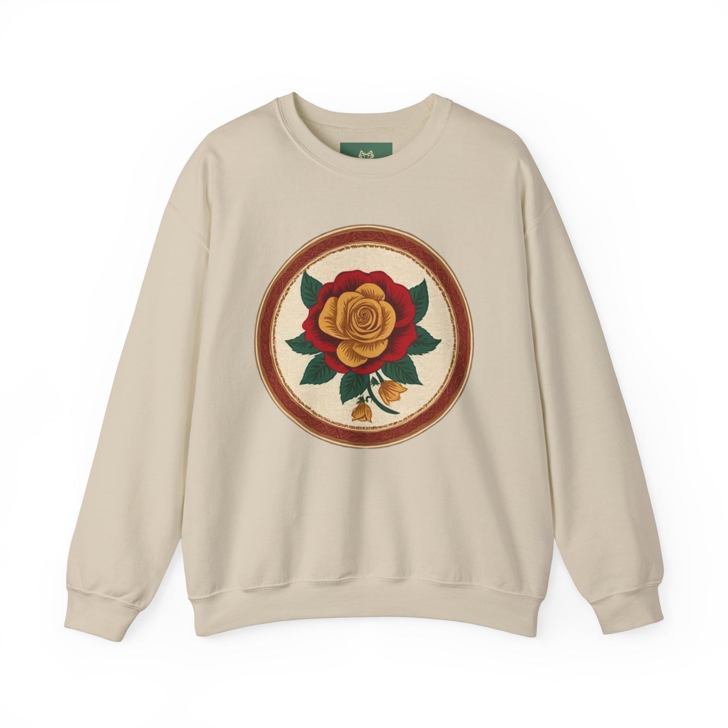 Vintage Floral Rose Crewneck Sweatshirt - Unisex Heavy Blend