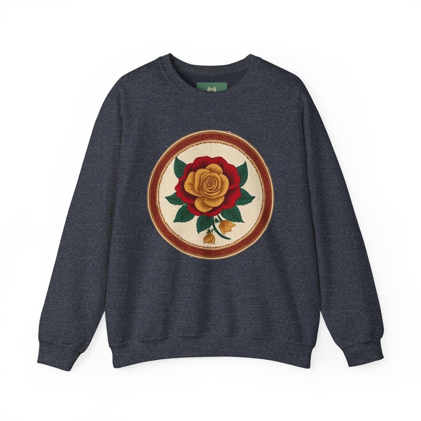 Vintage Floral Rose Crewneck Sweatshirt - Unisex Heavy Blend