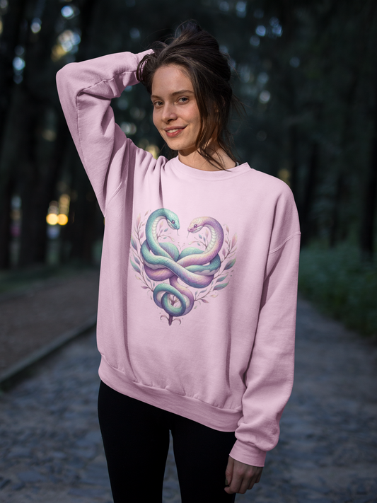 Snakes Heart Graphic Unisex Crewneck Sweatshirt