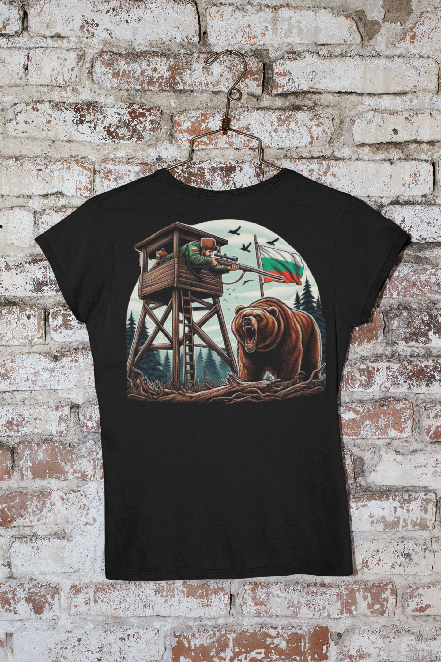 Adventure Awaits Unisex Heavy Cotton Tee - Wilderness Design with Bear & Lookout Tower