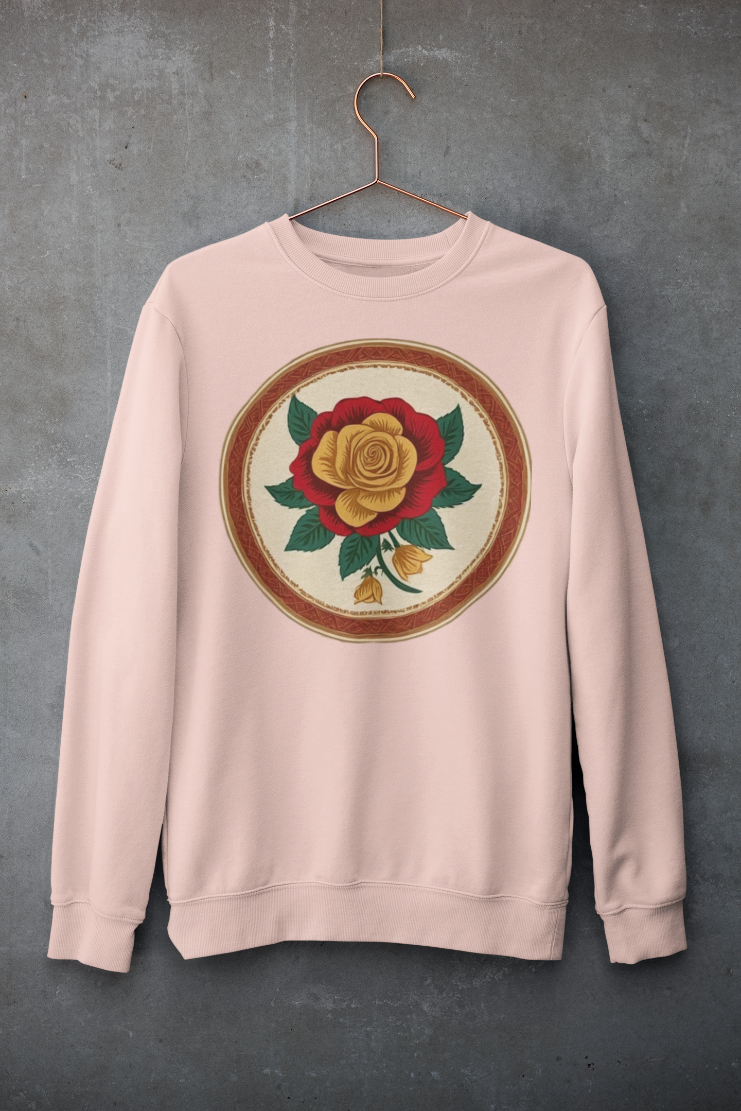 Vintage Floral Rose Crewneck Sweatshirt - Unisex Heavy Blend