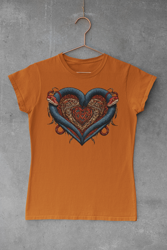 Serpent Heart Unisex Heavy Cotton Tee - Bold & Graphic T-Shirt for Unique Style