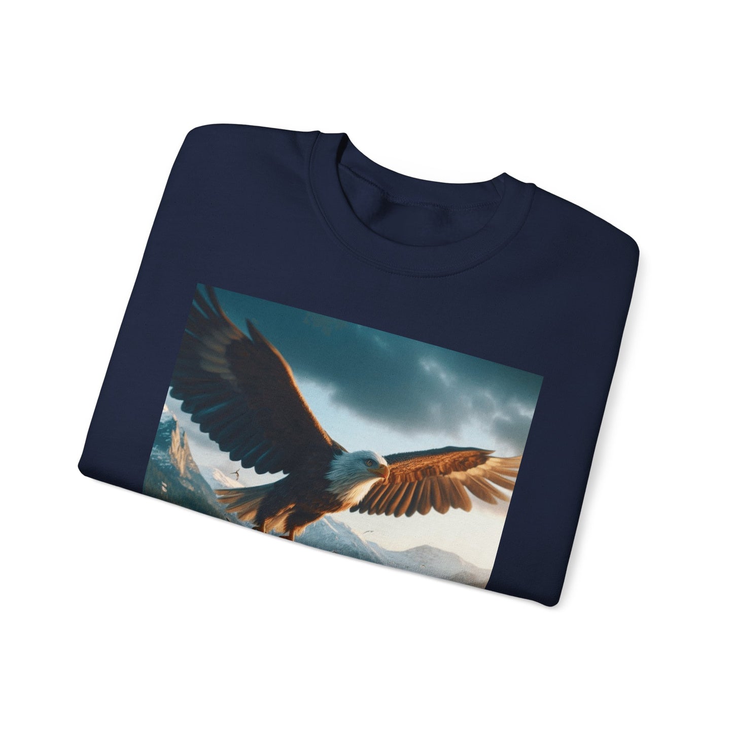 Majestic Eagle and Mountain Scene Unisex Crewneck Sweatshirt