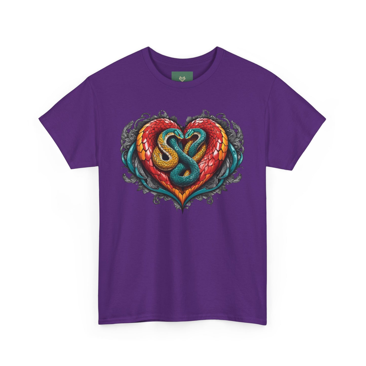 Tee Tribal Snake Heart Print Unisex T-shirt