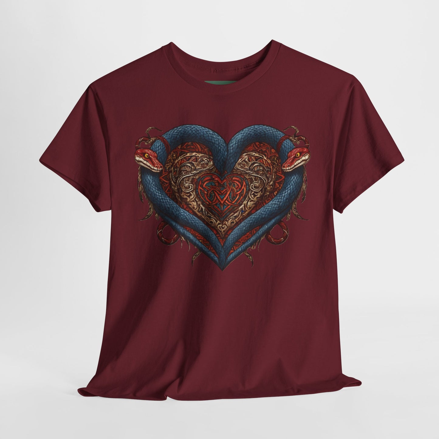 Serpent Heart Unisex Heavy Cotton Tee - Bold & Graphic T-Shirt for Unique Style