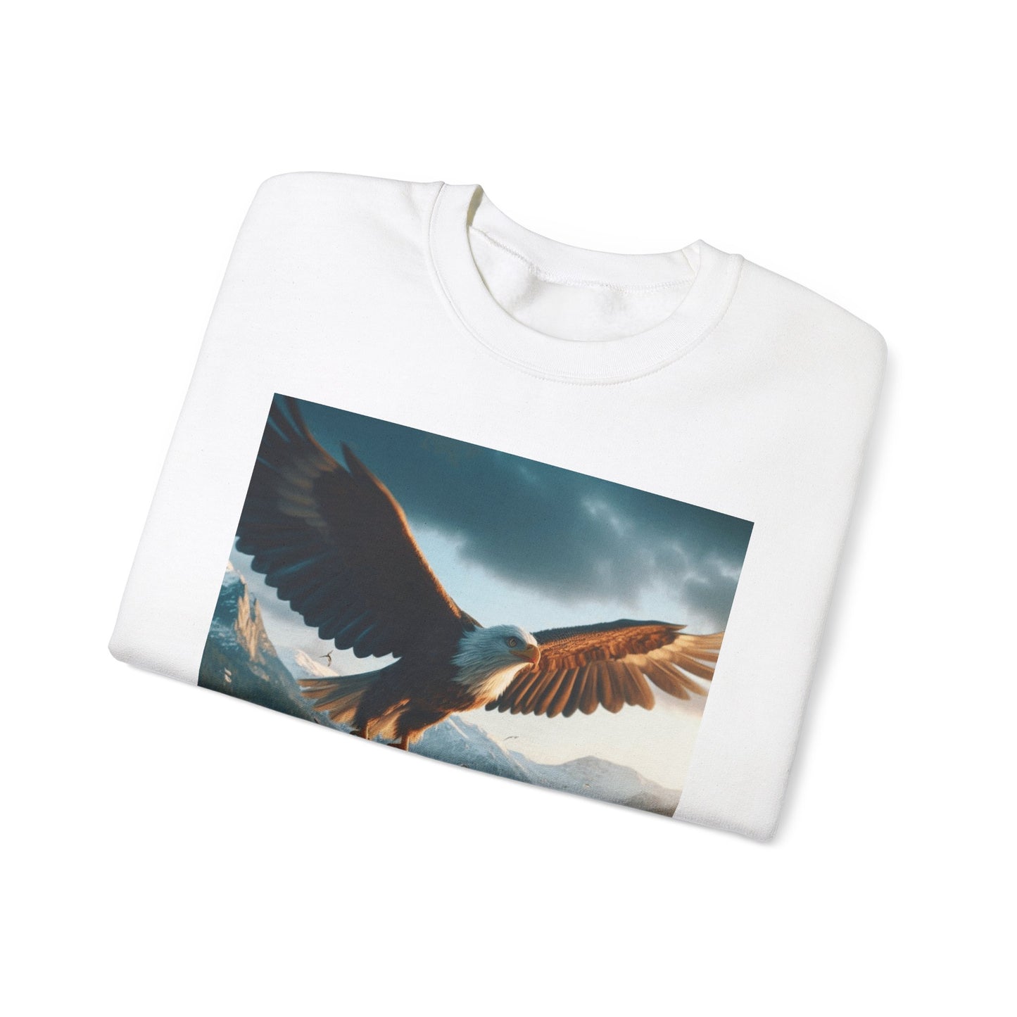 Majestic Eagle and Mountain Scene Unisex Crewneck Sweatshirt