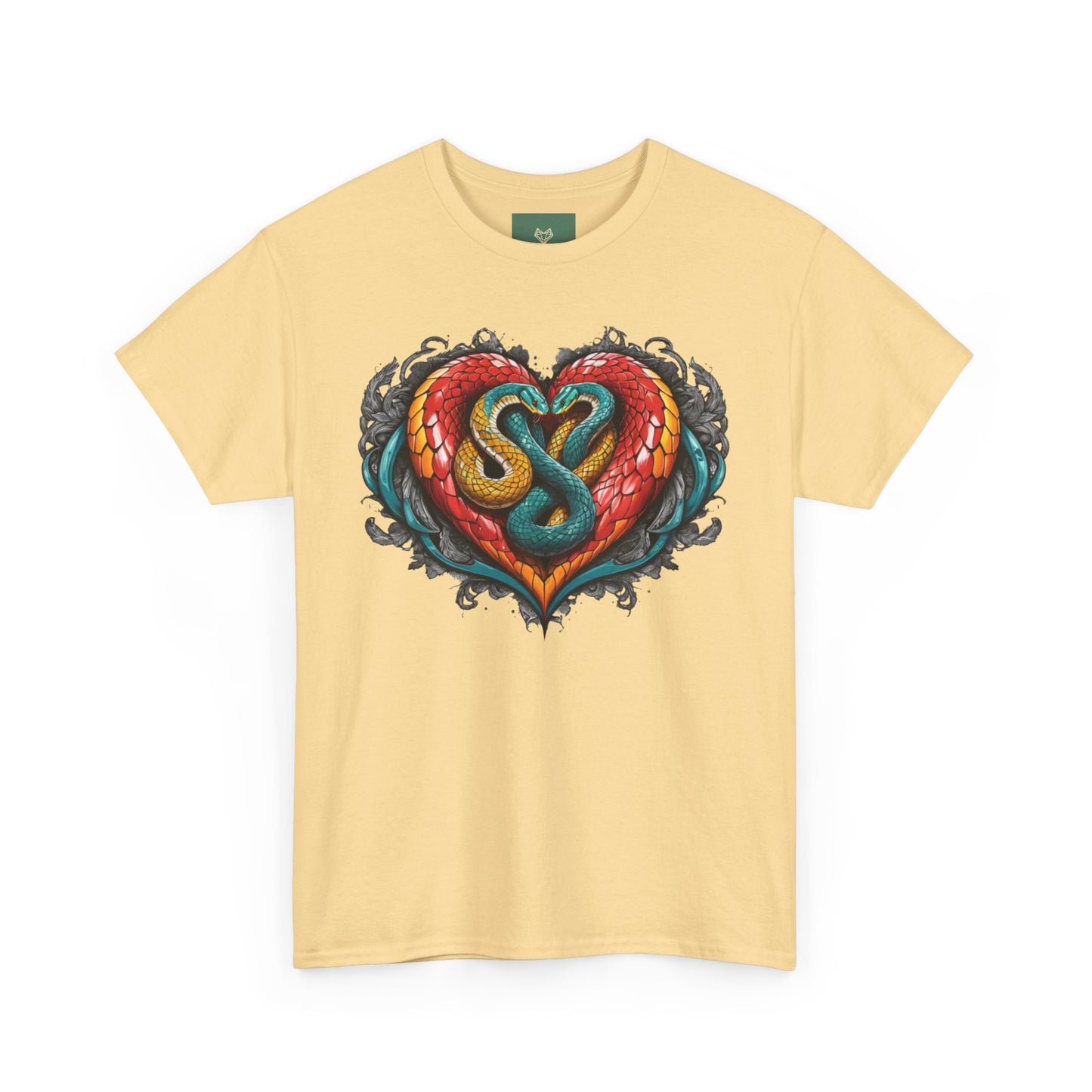 Tee Tribal Snake Heart Print Unisex T-shirt