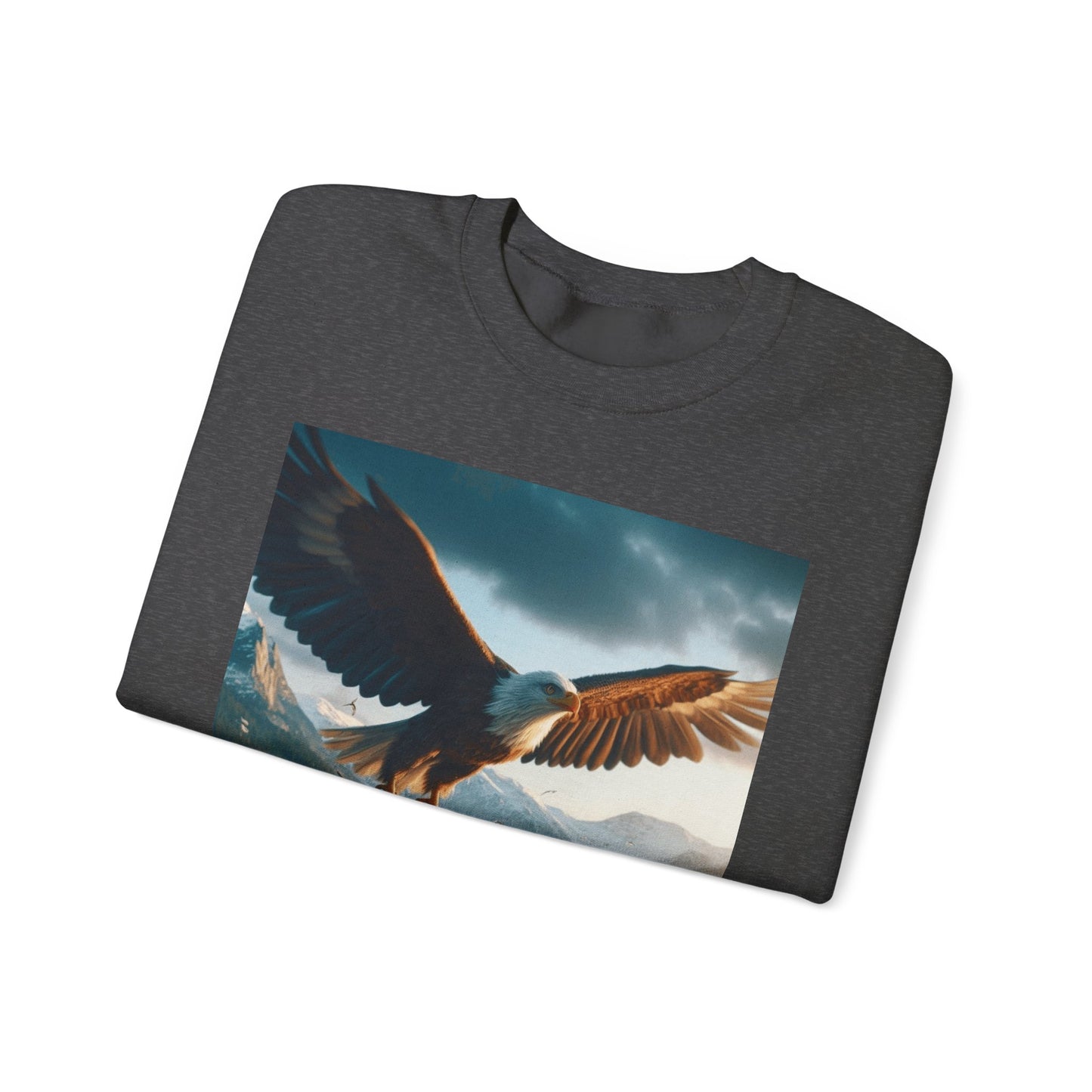 Majestic Eagle and Mountain Scene Unisex Crewneck Sweatshirt