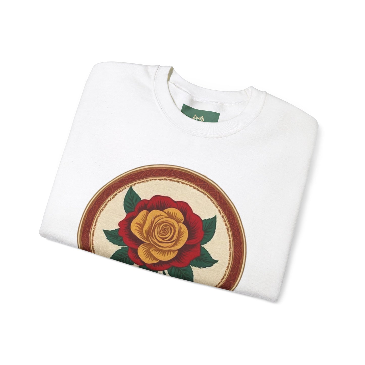 Vintage Floral Rose Crewneck Sweatshirt - Unisex Heavy Blend