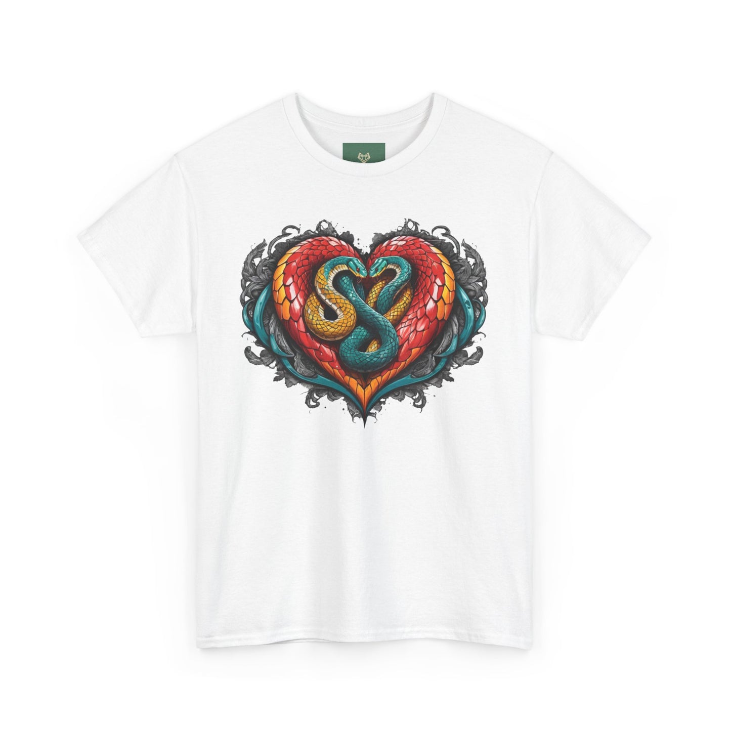 Tee Tribal Snake Heart Print Unisex T-shirt