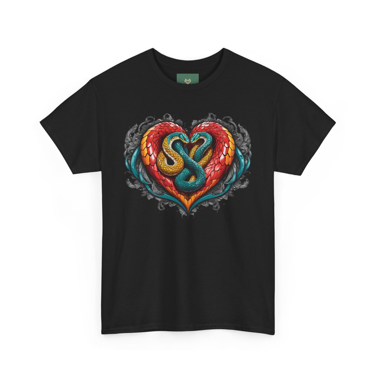 Tee Tribal Snake Heart Print Unisex T-shirt