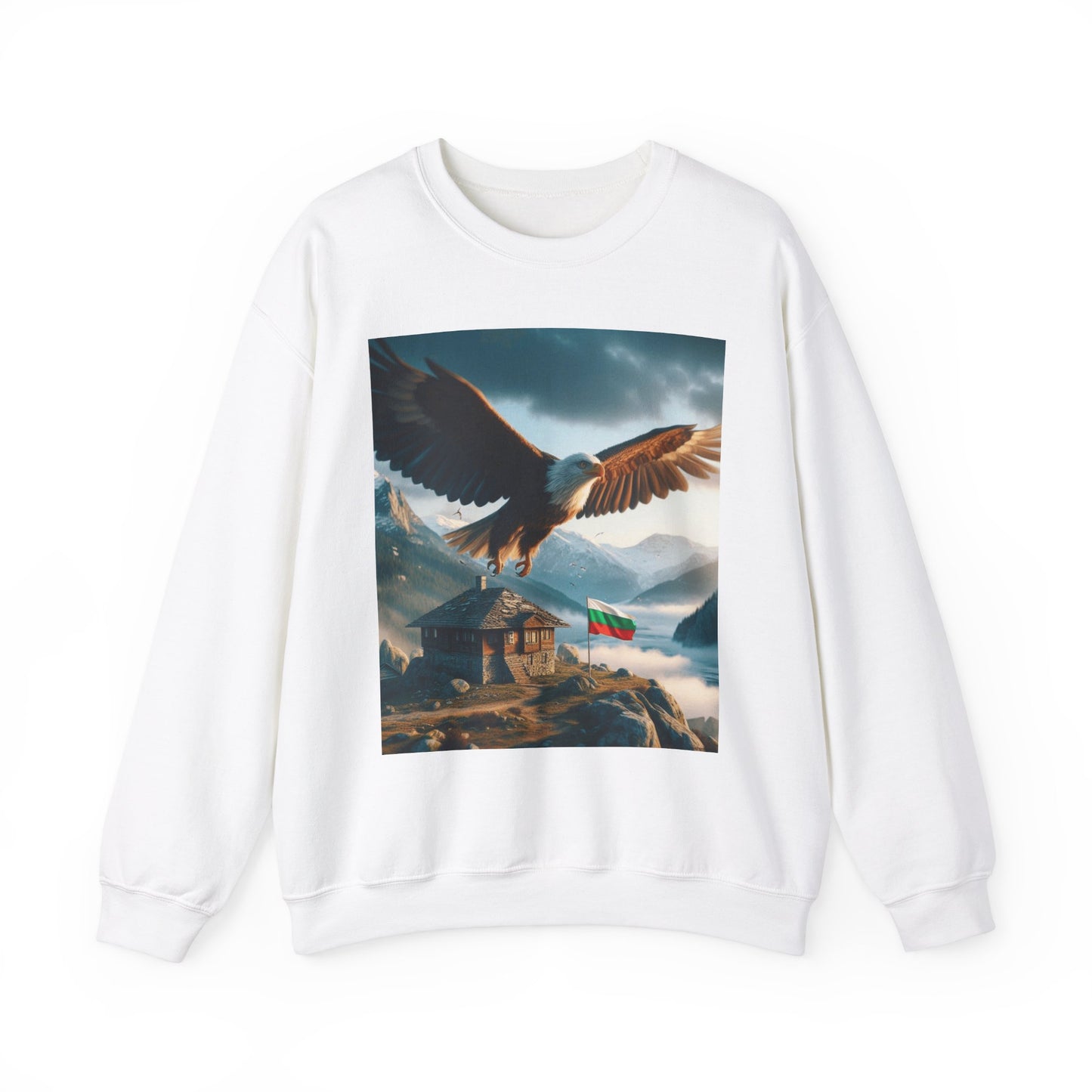 Majestic Eagle and Mountain Scene Unisex Crewneck Sweatshirt